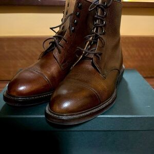 Crockett and Jones - Coniston Boots in dark brown scotch grain. UK size 7.5